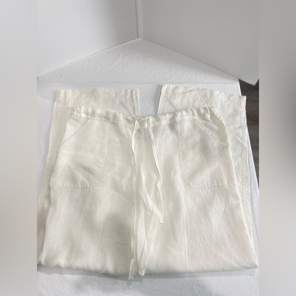 Max Studio White Linen Pants